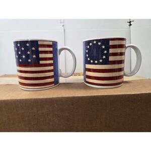 Sakura Brandon House Warren Kimble Spirit of the Flag Coffee Mugs Set of 2